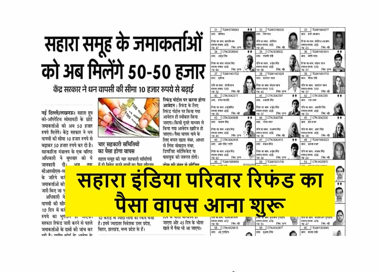 Sahara India Pariwar Refund Start