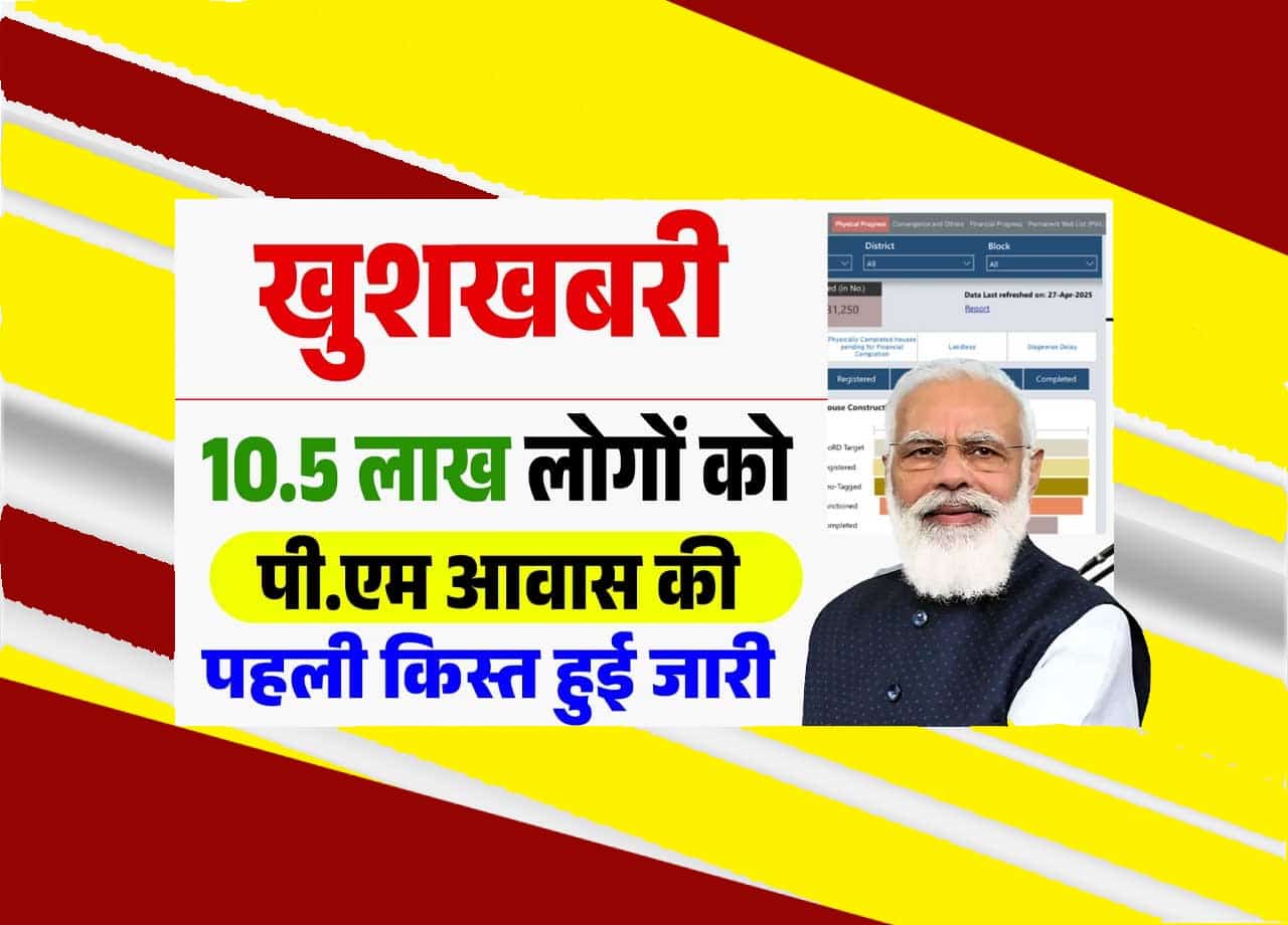 PM Awas Gramin Yojana Waiting List 2025: (खुशखबरी) 10.5 लाख लोगों को पी.एम आवास की पहली किस्त हुई जारी, जाने क्या है अपडेट? 1 PM Awas Gramin Yojana Waiting List 2025