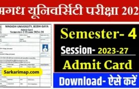 Magadh University UG 4th Semester Admit Card﻿ 2025