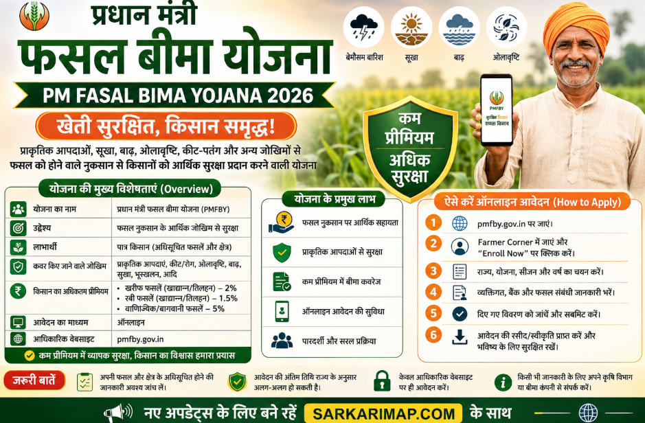 PM Fasal Bima Yojana 2026: फसल खराब होने पर किसानों को मिलेगी आर्थिक सुरक्षा, जानें आवेदन और बीमा का पूरा तरीका 1 PM Fasal Bima Yojana 2026: फसल खराब होने पर किसानों को मिलेगी आर्थिक सुरक्षा, जानें आवेदन और बीमा का पूरा तरीका