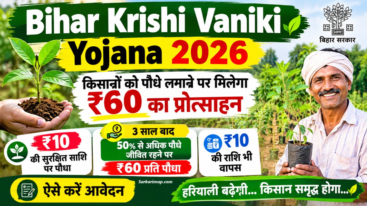 Bihar Krishi Vaniki Yojana 2026: किसानों को पौधे लगाने पर मिलेगा ₹60 का प्रोत्साहन, ऐसे करें आवेदन 1 Bihar Krishi Vaniki Yojana 2026