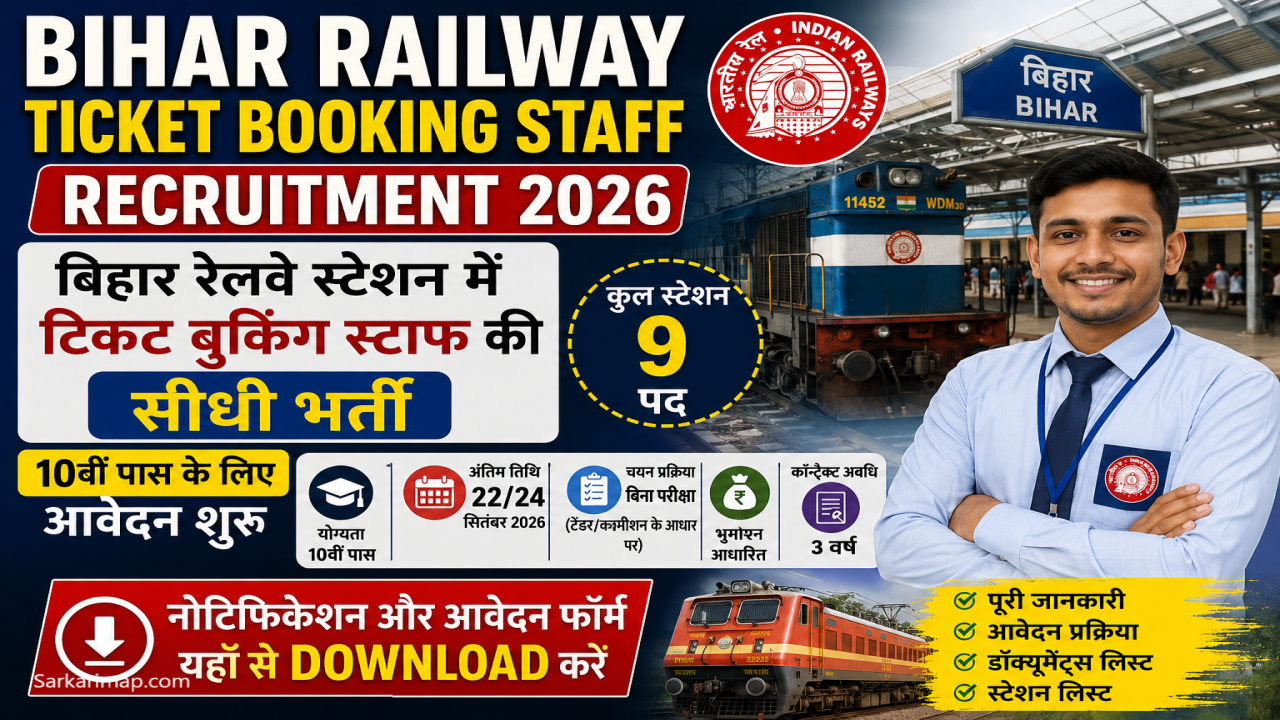Bihar Railway Ticket Booking Staff Recruitment 2026: Apply Offline for STBA Posts – Danapur & Sonpur Division, Check Eligibility, Age Limit, Commission, Selection Process & Form 1 Bihar Railway Ticket Booking Staff Recruitment