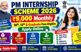 PM Internship Scheme 2026: ₹9,000 Monthly Stipend, 10th, 12th, ITI, Diploma & Graduate Candidates Eligible – Apply Online 13 PM Internship Scheme 2026