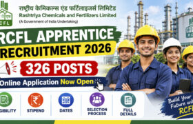 RCFL Apprentice Recruitment 2026: Online Application for 326 Positions – Eligibility, Stipend, Dates, Selection Process & Full Details 1 RCFL Apprentice Recruitment 2026: Online Application for 326 Positions – Eligibility, Stipend, Dates, Selection Process & Full Details