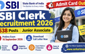 SBI Clerk Recruitment 2026: Prelims Admit Card Released, Check Exam Date, Call Letter Download Link & 1,538 Posts