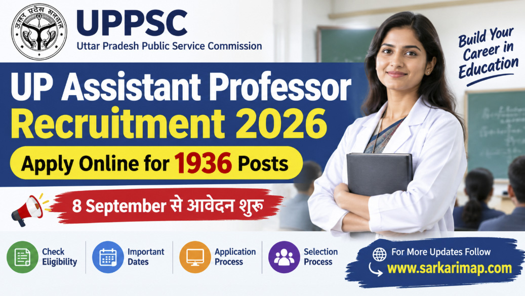 UP Assistant Professor Recruitment 2026: 1936 Posts, Apply Online, Eligibility & Dates