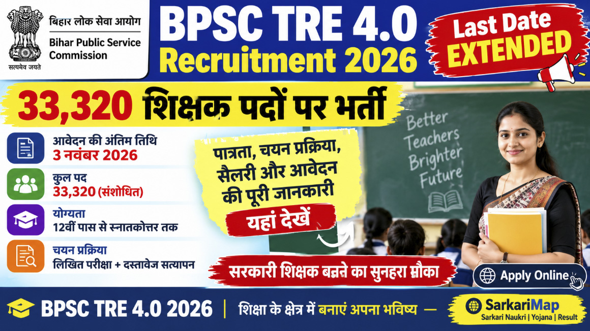 BPSC TRE 4.0 Recruitment 2026: Last Date Extended for 33,320 Teacher Posts, Check Eligibility & Apply Online